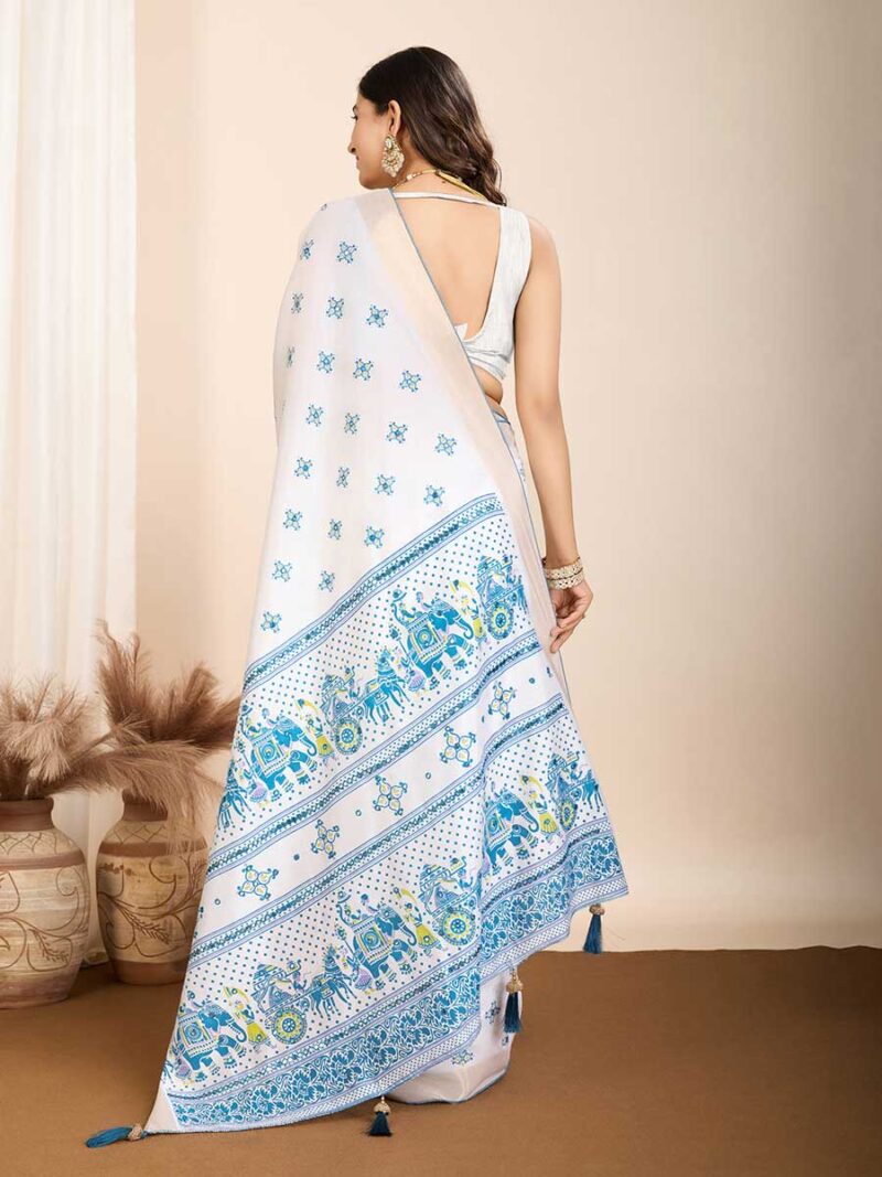 Off White Color Off White Saree - Image 2