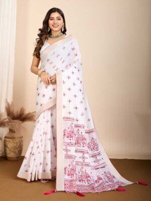 Off White Color Off White Saree