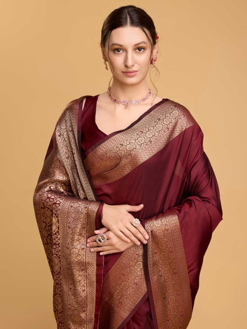 Maroon Color Maroon Saree - Image 3