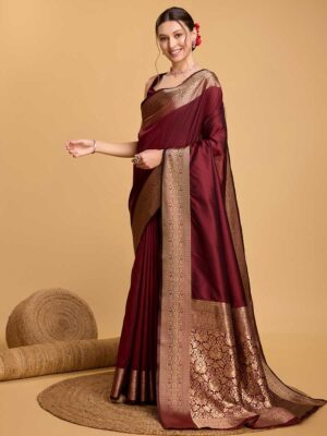 Maroon Color Maroon Saree