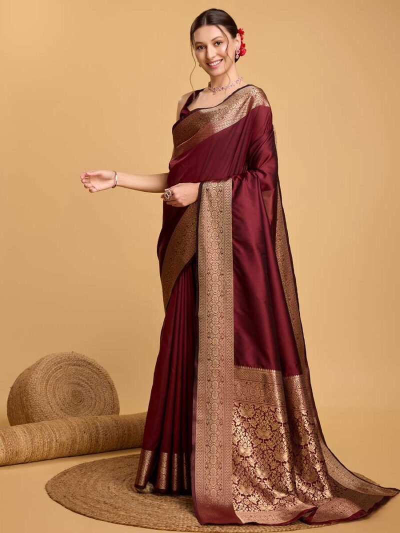 Maroon Color Maroon Saree