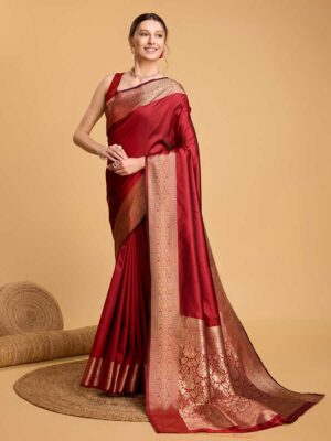Red Color Red Saree