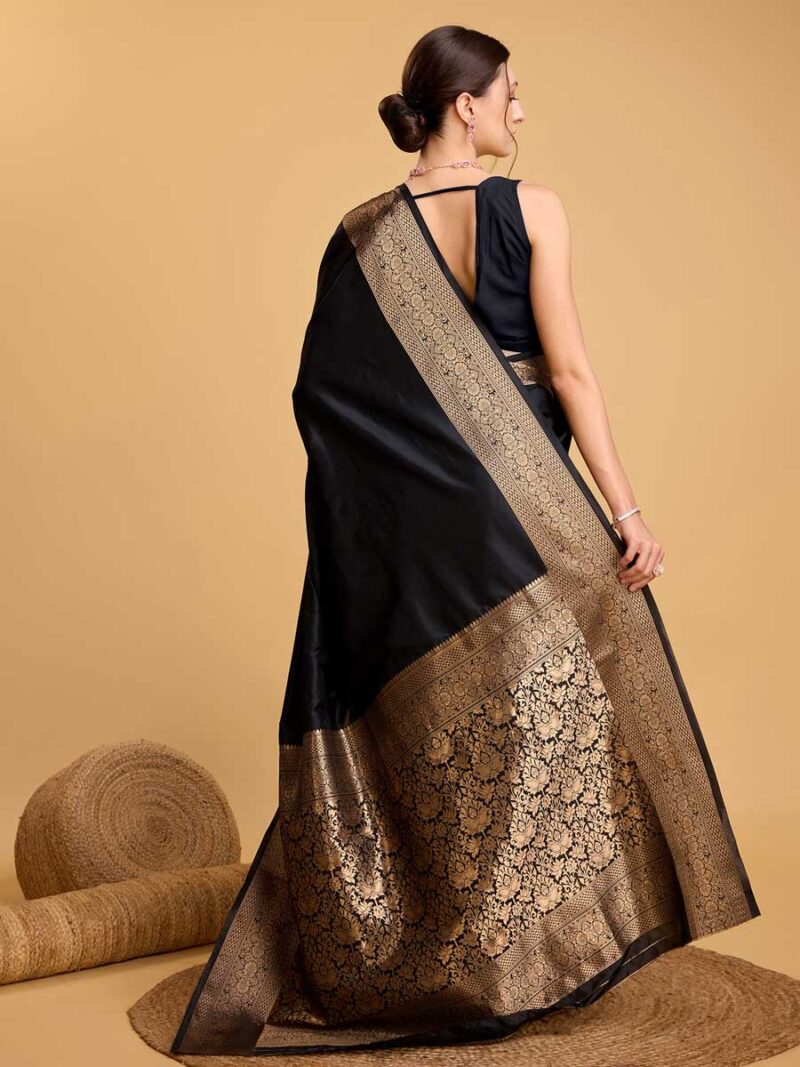 Black Color Black Saree - Image 2