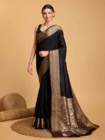 Black Color Black Saree