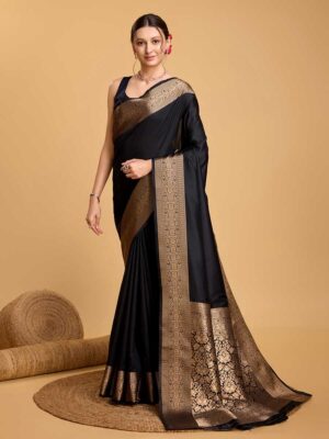 Black Color Black Saree