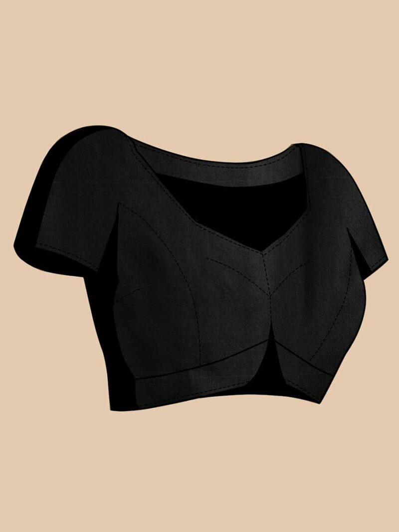 Black Color Black Saree - Image 4
