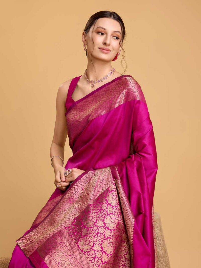 Pink Color Pink Saree - Image 3