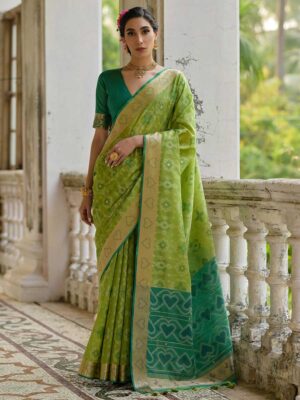 Green Color Green Saree