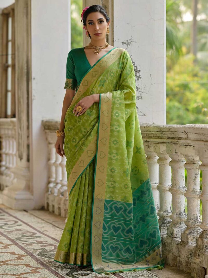 Green Color Green Saree