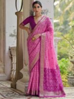 Pink Color Purple Saree