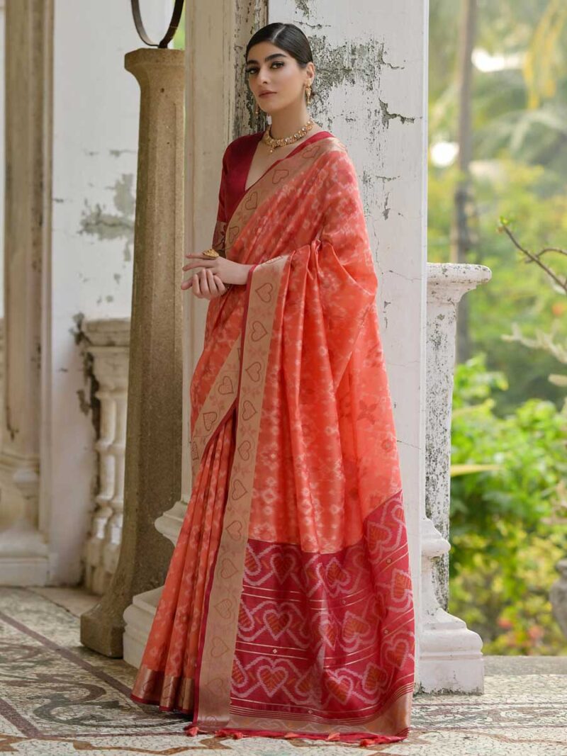 Rust Color Maroon Saree - Image 2