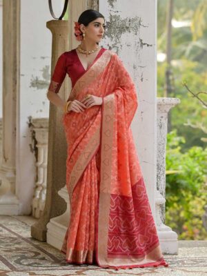 Rust Color Maroon Saree