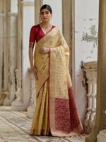 Beige Color Maroon Saree