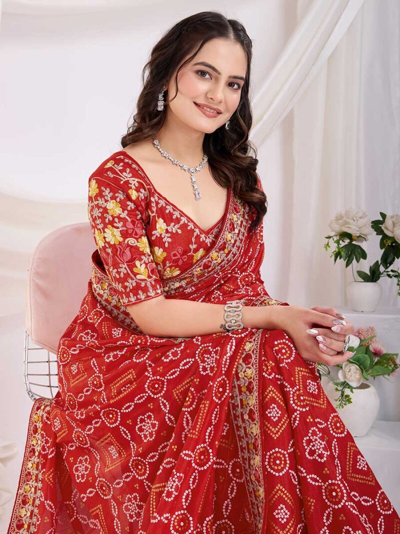 Maroon Color Maroon Saree - Image 3