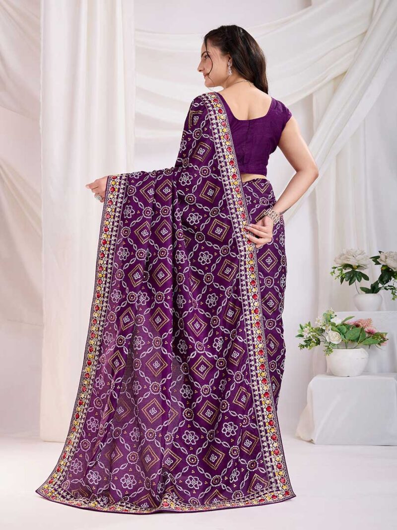 Voilet Color Voilet Saree - Image 2