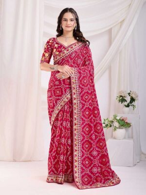 Red Color Red Saree