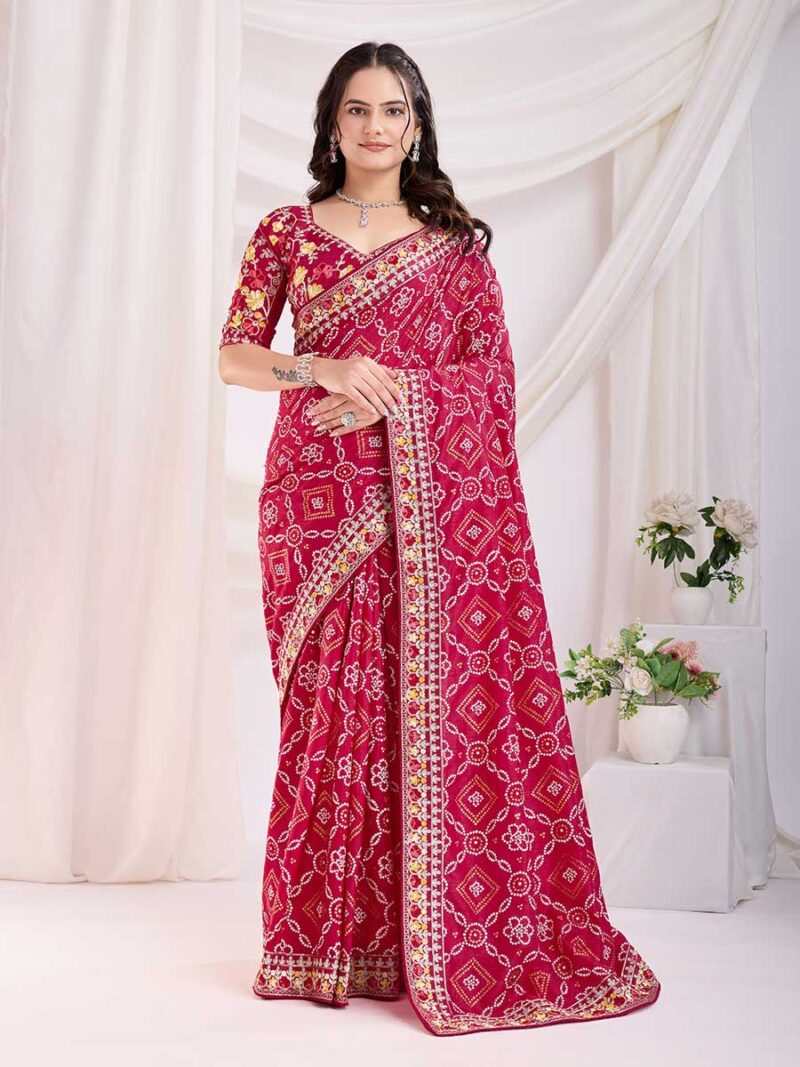 Red Color Red Saree