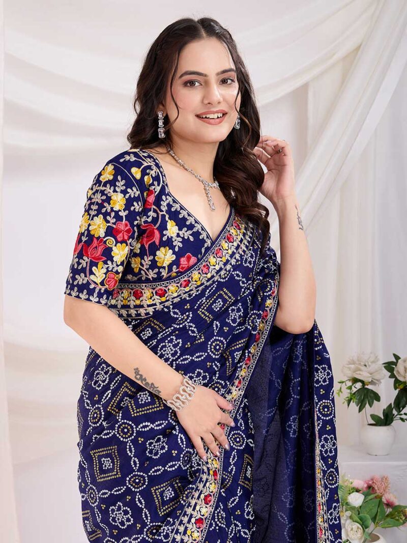 Blue Color Blue Saree - Image 3