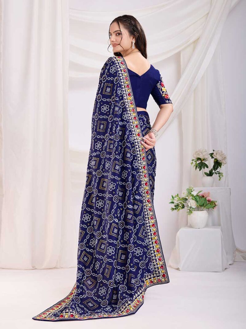 Blue Color Blue Saree - Image 2