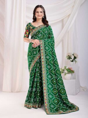 Green Color Green Saree