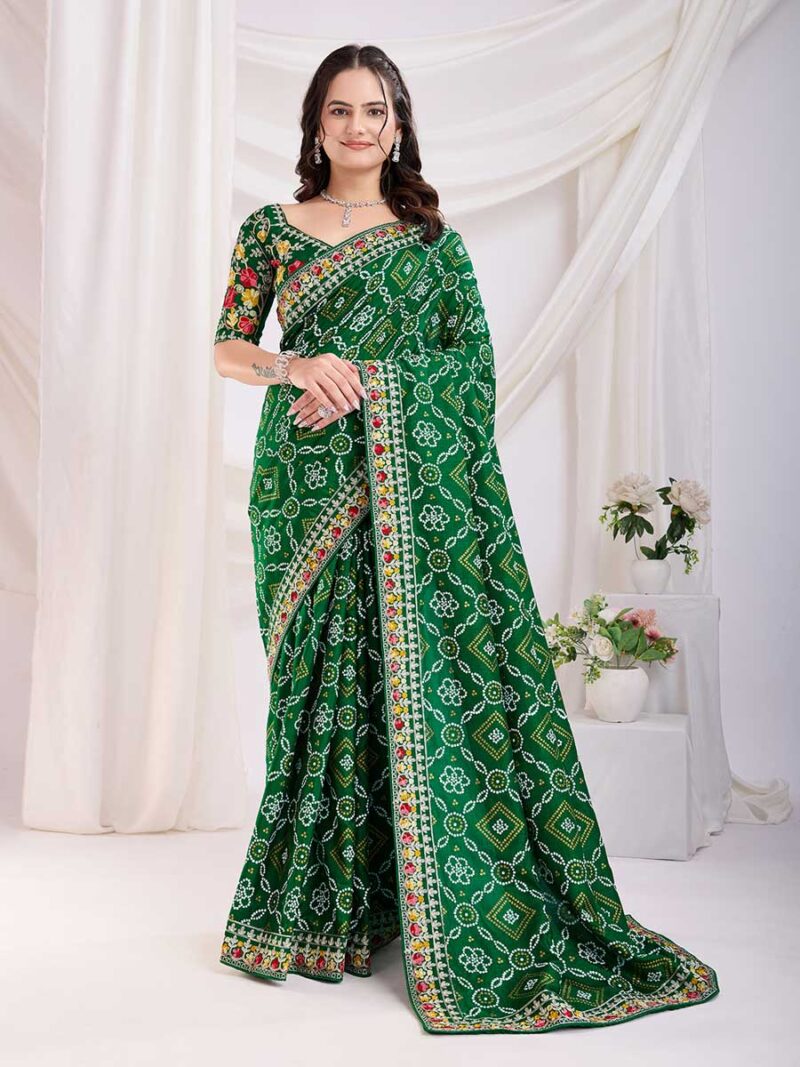 Green Color Green Saree