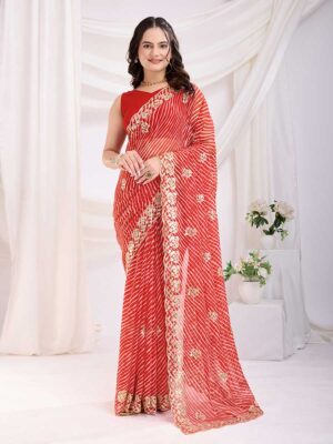 Red Color Red Saree