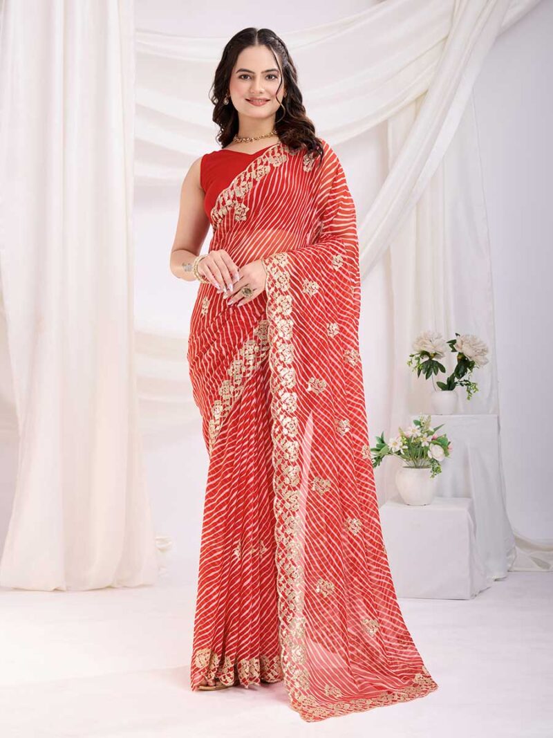 Red Color Red Saree