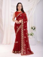 Maroon Color Maroon Saree