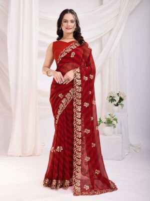 Maroon Color Maroon Saree