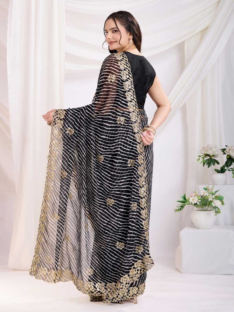 Black Color Black Saree - Image 2