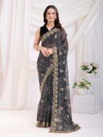 Black Color Black Saree
