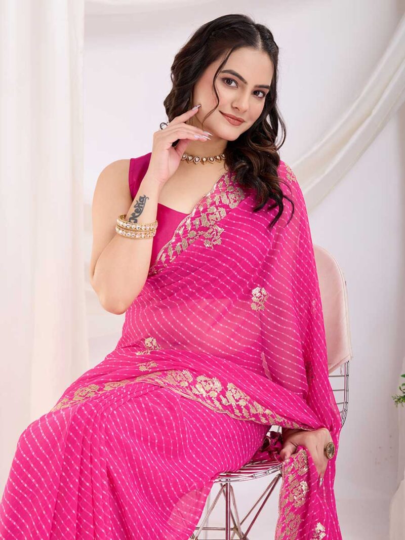 Pink Color Pink Saree - Image 3