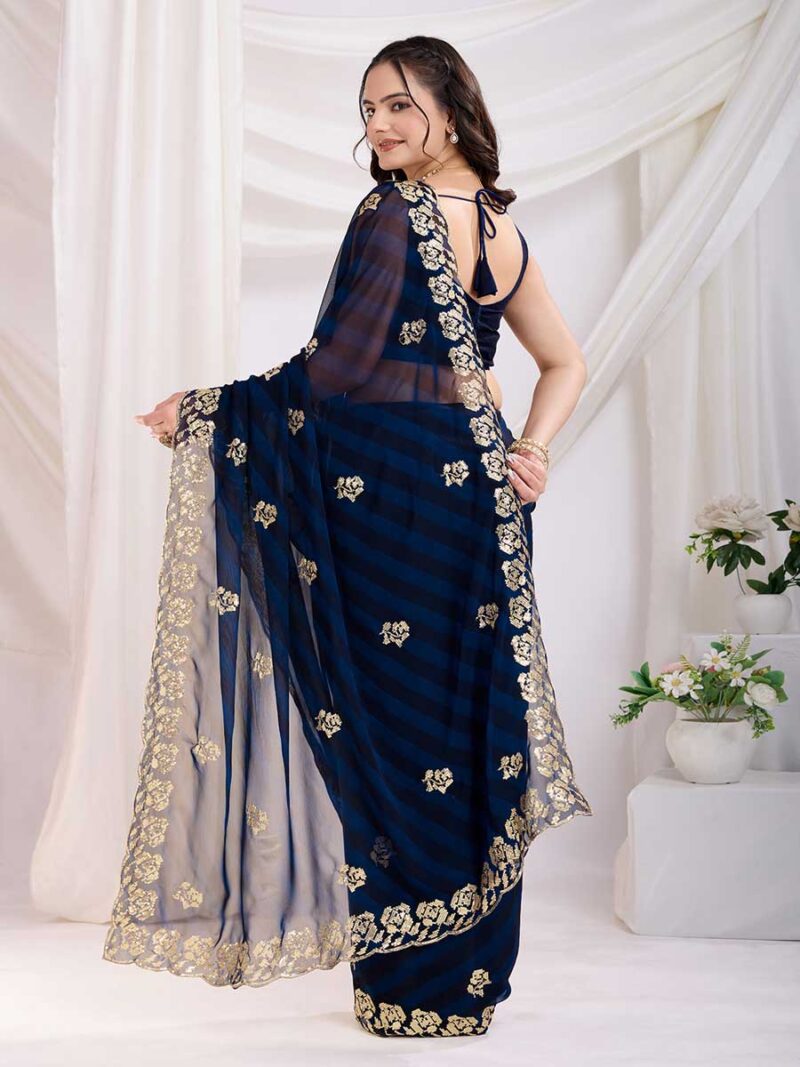 Blue Color Blue Saree - Image 2