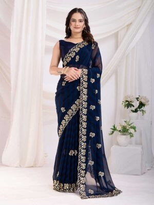 Blue Color Blue Saree