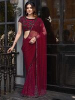 Red Color Red Saree