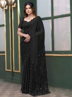 Black Color Black Saree