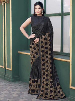 Black Color Black Saree