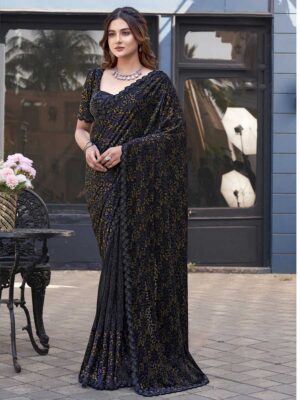 Black Color Black Saree