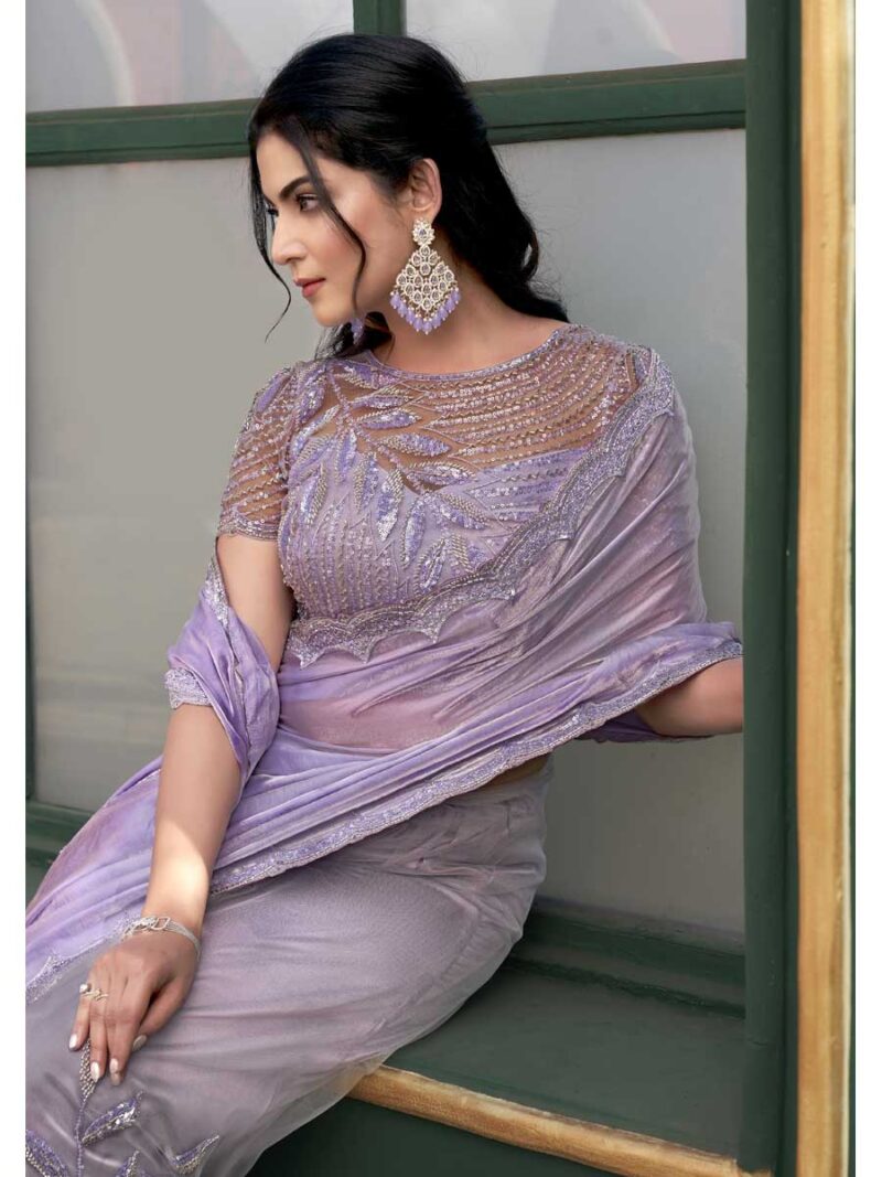 Lovender Color Lovender Saree - Image 2