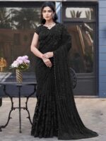 Black Color Black Saree