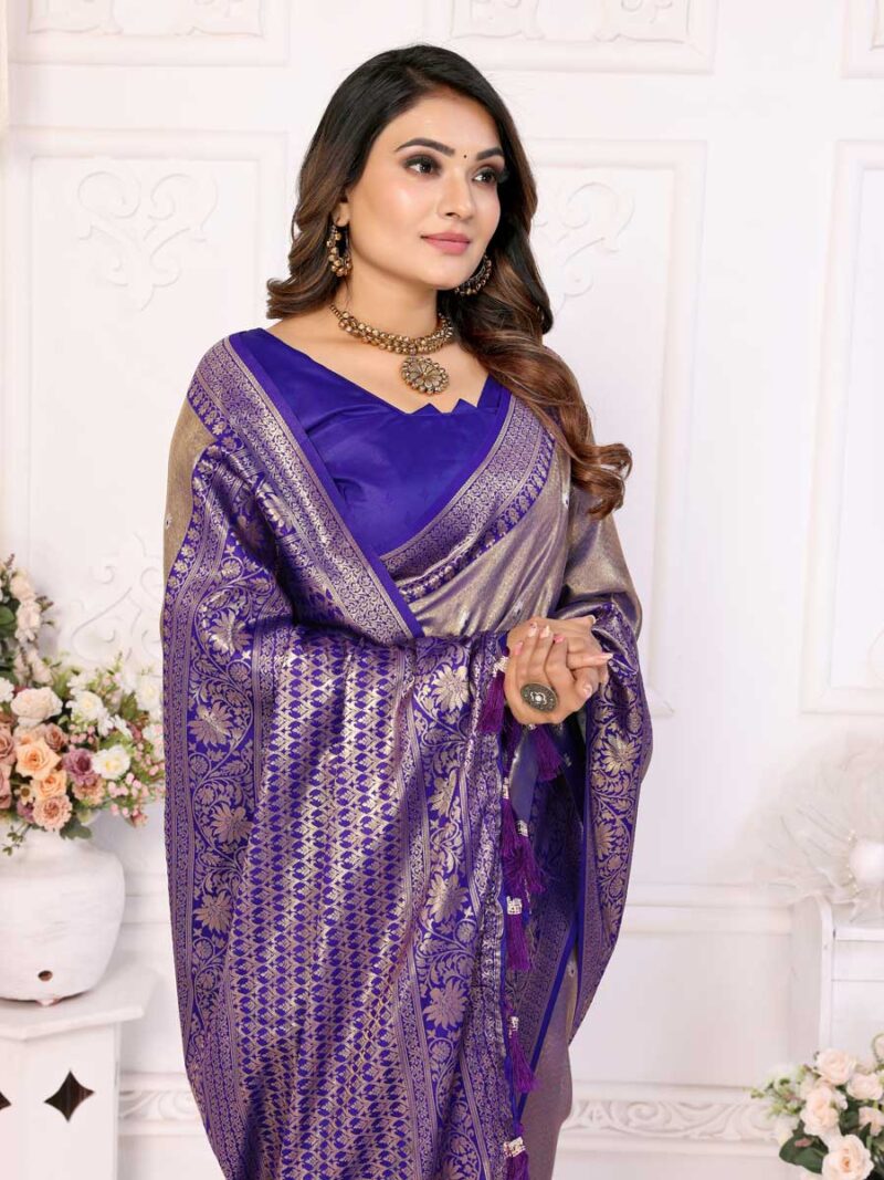 Lavender Color Lavender Saree - Image 3