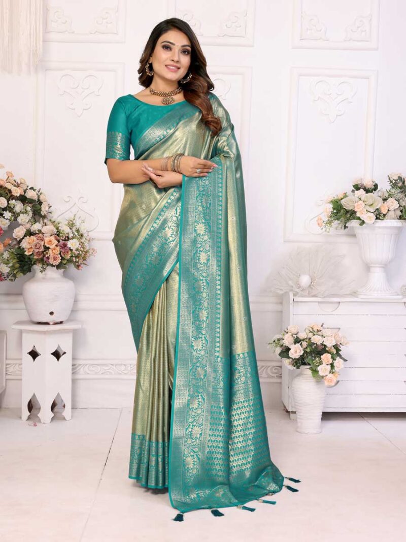 Sea Green Color Sea Green Saree