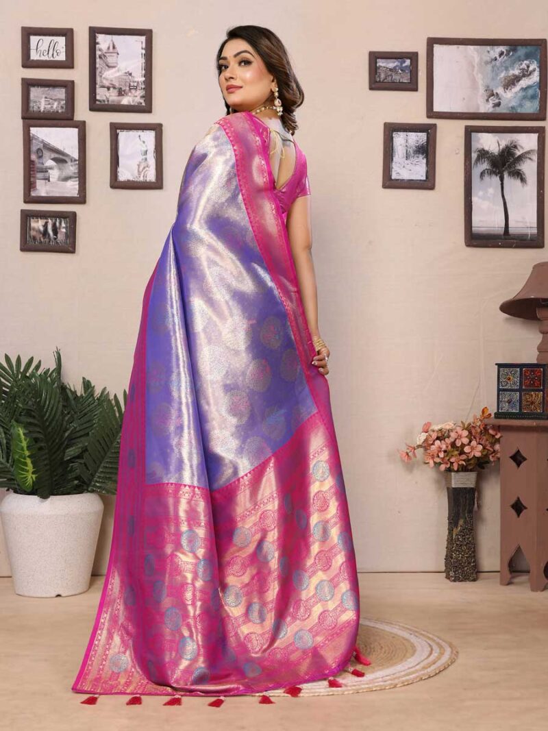 Lavender Color Pink Saree - Image 2