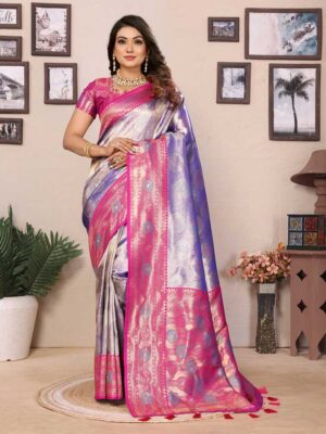 Lavender Color Pink Saree