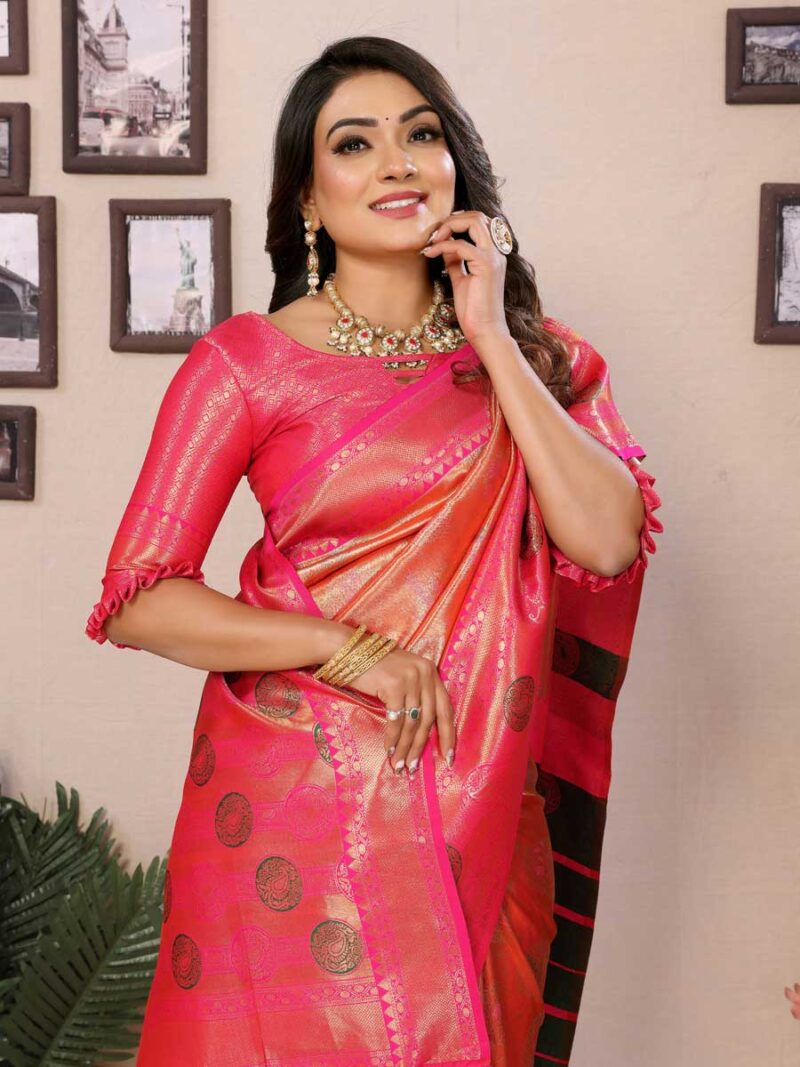 Orange Color Orange Saree - Image 3