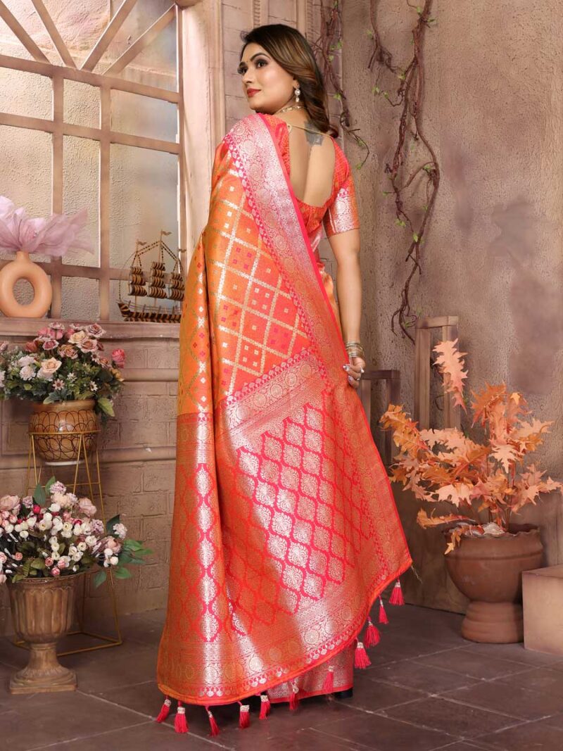 Mustard Color Pink Saree - Image 2