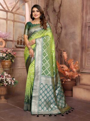 Pista Color Green Saree