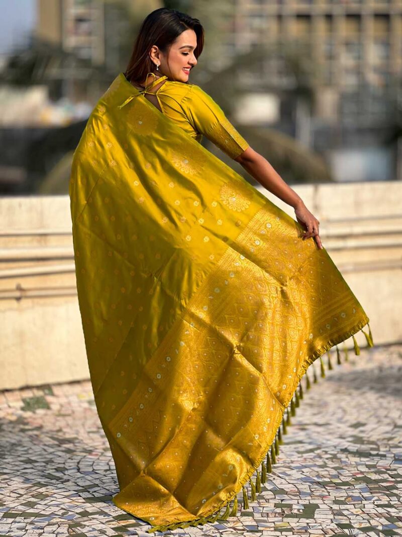 Olive Color Olive Saree - Image 2