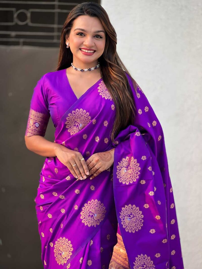 Purple Color Purple Saree - Image 3