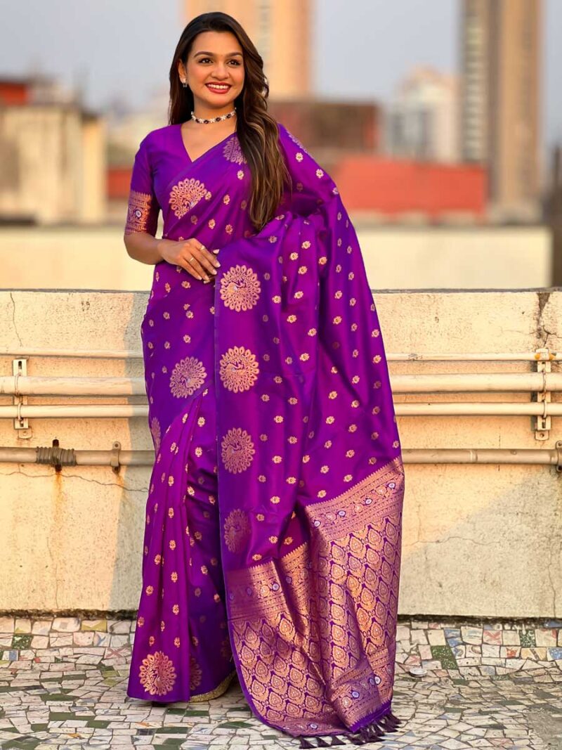 Purple Color Purple Saree - Image 4